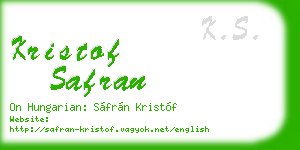 kristof safran business card